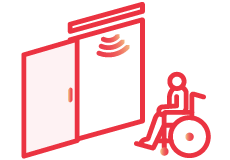 従業員通用口を自動ドア化